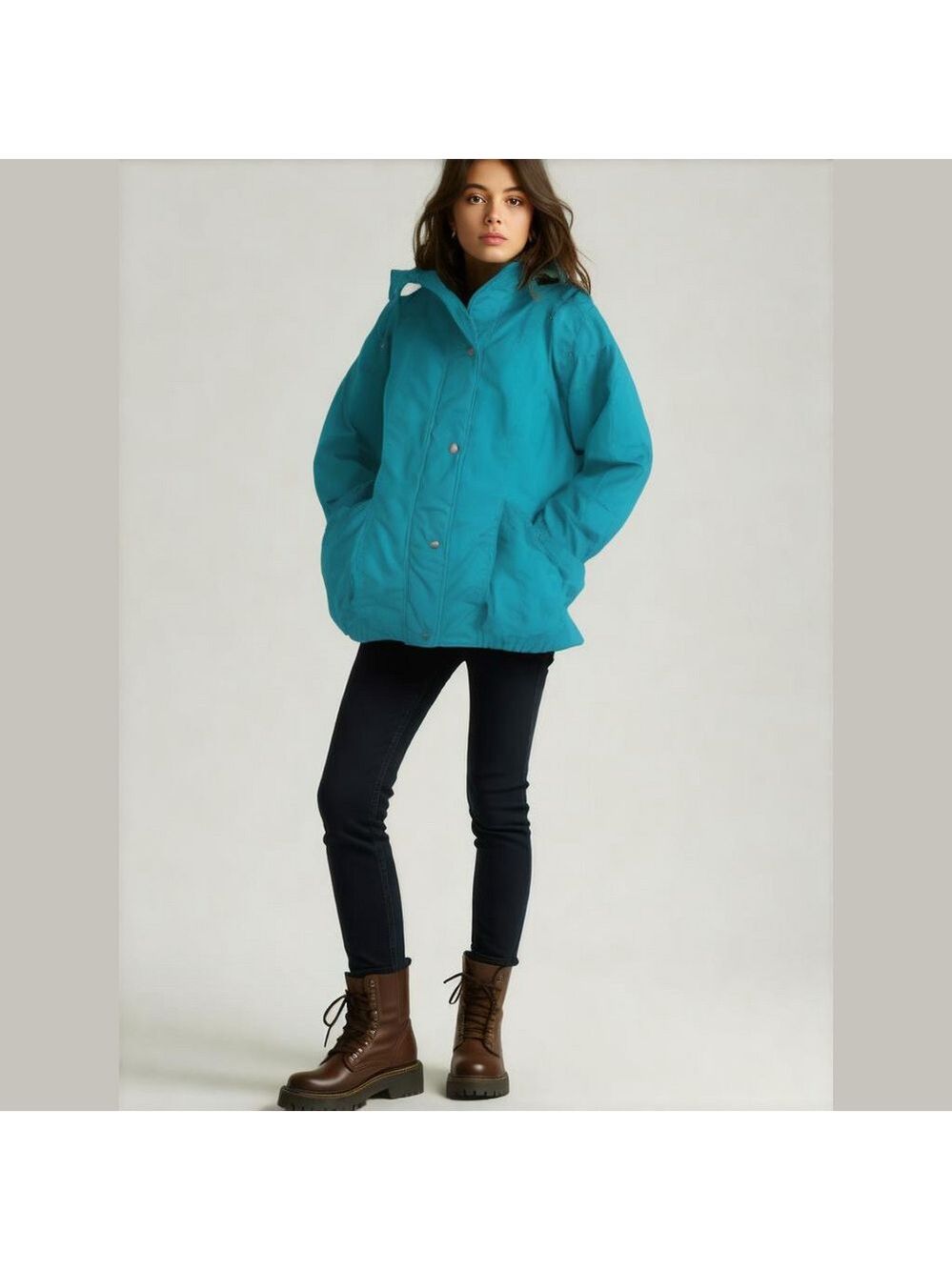 TRENDZ Vintage 80s Snow Jacket Coat Ski Jacket Detachable Hood